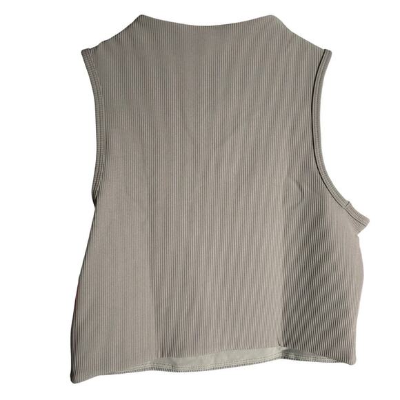 Spanx Contour Rib Mock Neck Crop Top Smoke Size L NWT - Picture 8 of 9